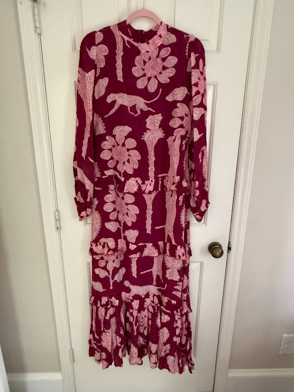 Oliphant dark and light pink pattern dress size S